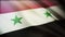 4k Syria National flag wrinkles wind in Syrian seamless loop background.