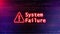 4K System Failure alert warning sign with digital binary code 3d background.