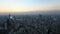 4K Time lapse of aerial view of view of Bangkok cityscape with river at sunset