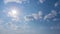 4K Time lapse, beautiful sun star blue sky with clouds background, Sky with fluffy clouds hot weather. natural screen cloud blue