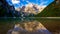 4K Time lapse of Braies Lake at sunrise, Dolomites, Italy