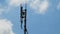 4k Time lapse of Cell tower antennas transmitting data, repeaters for mobile communications and the Internet, GPS, cellphone, 3G,