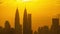 4K Time lapse cloudy and haze sunset over downtown Kuala Lumpur