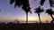 4k Time lapse colorful sunset on tropical beach with silhouette palm tree