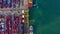 4K, Time lapse container cargo ship at industrial port in import export global business worldwide logistic and transportation, Con