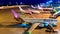 4k Time Lapse Day to Night Airplane Of Malasia Airlines Transportation In Kuala Lumpur International Airport, Malaysia