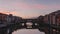 4K Time-lapse of the famous Tuscany bridge Ponte Vecchioin Florence Italy during sunrise