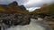 4k time lapse Glencoe river and mountains