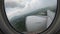 4K Time lapse inflight commercial airplane windows view take-off at Phuket Airport