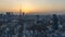 4k time lapse of night to day sunrise scene at Tokyo city skyline with Tokyo Tower