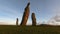 4k time lapse of prehistoric standing stones at Lundin Links  Fife  Scotland  UK