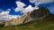 4K Time lapse rolling clouds over mountain mountain peak, Dolomites, Italy