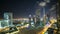 4k time lapse from the roof on night dubai city