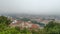 4K timelapse with cityscape of Graz from Schlossberg hill on a autumn foggy day, Graz, Styria region, Austria