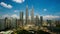 4K timelapse, cloudscape view of the Petronas Twin Towers