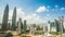 4K timelapse, cloudscape view of the Petronas Twin Towers