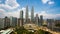 4K timelapse, cloudscape view of the Petronas Twin Towers