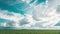 4k Timelapse Cumulus Clouds Above Corn Field In Spring Summer Cloudy Day. Stratus Clouds Over Rural Field. Sky With