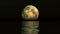 4k timelapse Full moon rises from the water at night,Science Fiction Scene.