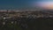 4k Timelapse movie film clip of Aerial Los Angeles sunset facing downtown Los Angeles skyline at twilight with epic pink