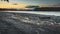 4K Timelapse movie video film of sunset near Denali Alaska lake island trees near susitna river