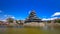 4K Timelapse panning shot of Matsumoto castle in spring, Japan