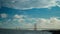 4K Timelapse Super View of Bandra Worli Sea link Known as Rajiv Gandhi Sea Link With Moving Blue Sky Mumbai