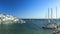 4K. Timelapse: Views of the Yacht Marina on Greek Island at Mediterranean Sea.