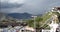 4k tourist visit potala in Lhasa,Tibet.busy traffic & white stupa.