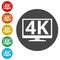4K tv icon, Ultra HD 4K icon