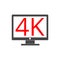 4K tv icon, Ultra HD 4K icon