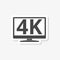 4K tv sticker, Ultra HD 4K icon, simple vector icon