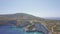 4K UHD Aerial view of Agios Nikolaos blue caves in Zakynthos Zante island, in Greece - Log