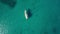 4K UHD Aerial view of a boat mooring in Keri bay in Zakynthos Zante island, in Greece