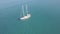 4K UHD Aerial view of a boat mooring in Keri bay in Zakynthos Zante island, in Greece - Log
