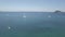 4K UHD Aerial view of a boat mooring in laganas bay in Zakynthos Zante island, in Greece Log