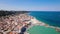 4K UHD Aerial view of Zakynthos city in Zante island in Greece