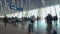 4K UHD Time-lapse of unidentified people walking in airport transit terminal. Air transportation, travel abroad concept