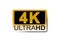 4K Ultra Hd Logo in Yellow and Black