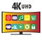 4K Ultra HD Modern Curved Screen Smart TV, vector