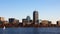 4K UltraHD Timelapse Boston city center with sailboats in foreground