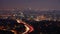 4K UltraHD Timelapse night view in Los Angeles, California