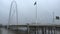 4K UltraHD Traffic moves in fog over Margaret Hunt Bridge in Dallas