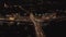 4K ungraded Aerial night view of waterfront skyline Geneva, Switzerland - Dlog m