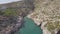 4K ungraded aerial view of Porto limnionas beach in Zakynthos Zante island, in Greece - Log