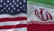 4k United States of America and iran flag slow seamless waving in wind,US,USA.