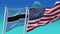 4k United States of America USA and Botswana National flag seamless background.