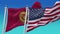 4k United States of America USA and Kyrgyzstan National flag background.