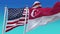 4k United States of America USA and Singapore National flag seamless background.