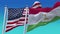 4k United States of America USA and Tajikistan National flag background.